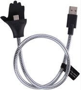 Soundlogic Wikkelbeugel Oplaadkabel USB Type C - Grijs/Zwart
