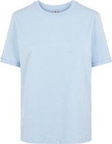 Pieces PCRIA SS FOLD UP SOLID TEE NOOS BC Kentucky Blue Vrouwen - Maat S