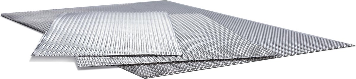 61 x 50 cm | Dubbellaags aluminium hitteschild in extra groot reliëf gewalst