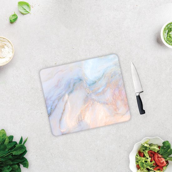 Planche à Découper En Verre Trempé Harmony - 30x20 Cm, Beige, Antidérapante, Facile à Nettoyer - Cuisine Et Service