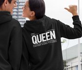 King / Queen Hoodie Only (Queen - Maat L) | Koppel Cadeau | Valentijn Cadeautje voor hem & haar
