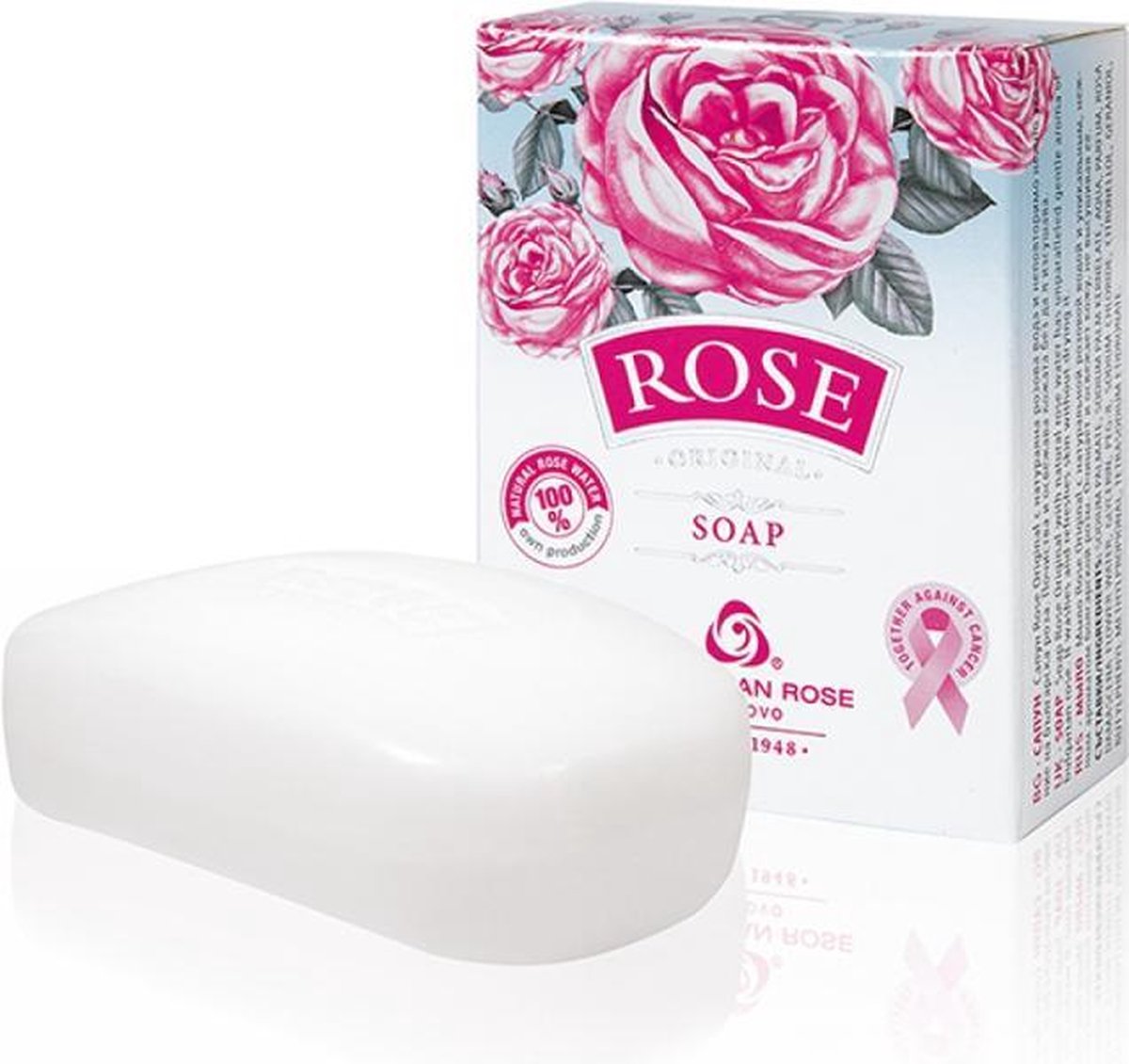 Soap Rose Original | Handzeep met rozenwater | Rozen cosmetica met 100% natuurlijke Bulgaarse rozenolie en rozenwater