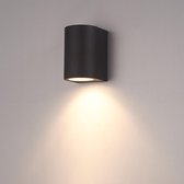 HOFTRONIC™ Wandlamp Alvin Zwart - LED - IP44 - Dimbaar - incl. 5W 3000K GU10 spot - Prachtige wandlamp voor buiten
