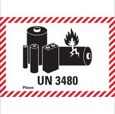 Sticker Lithium-Ion UN3480 zeewaterbestendig 100 x 70 mm