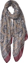 Juleeze Sjaal Dames Print 80*180 cm Rood Polyester Shawl Dames Sjaal