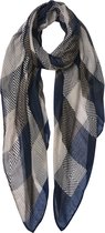 Juleeze Sjaal Dames Print JZSC0506BL 80*180 cm - Blauw Synthetisch Shawl DamesSjaal