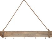 Clayre & Eef Wandkapstok 60*7cm Bruin Hout / ijzer Decoratieve kapstok