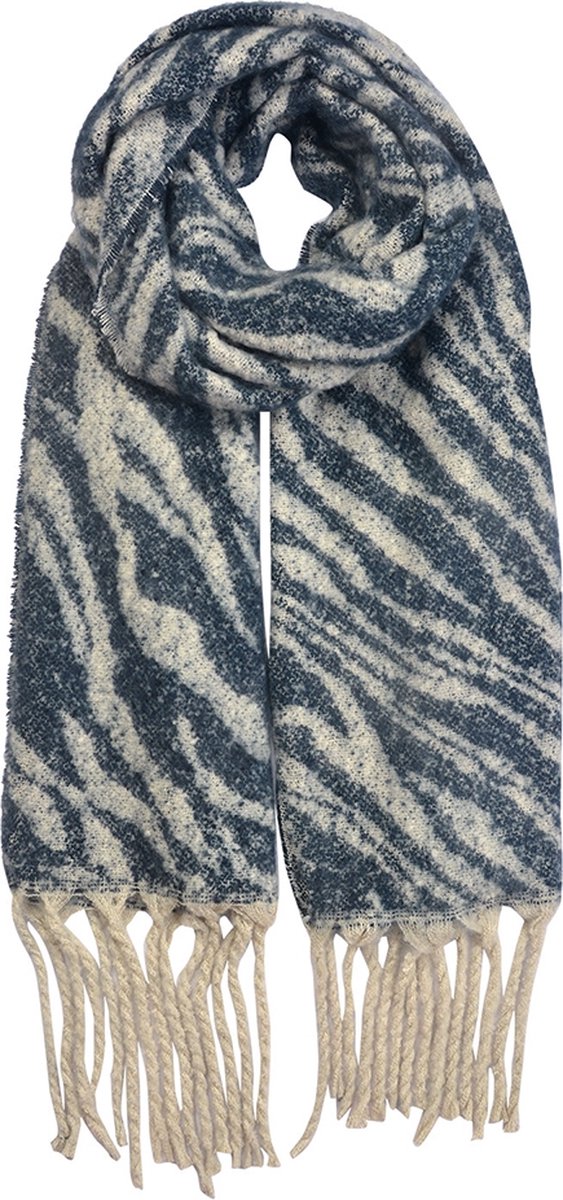 Melady Wintersjaal Dames 50x190 cm Blauw Wintershawl