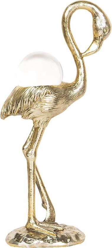 Clayre & Eef Decoratie Beeld Flamingo 6PR2488 12*6*25 cm Goudkleurig  Polyresin... | bol.com