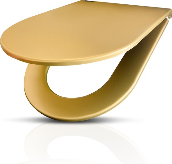 Het kantoor identificatie Geurloos SpoilD - Designer Gouden / Goudkleurige Toiletbril - D Shape - Soft Close -  1 - Click... | bol.com