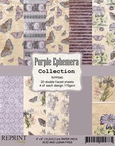 RPP040 Paperpack size 6x6 170gsm Purple Ephemera Collection