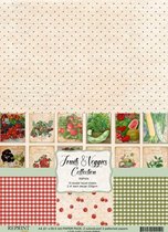 RBP004 Fruits & Veggies Collection A4 10 papers 2 of each design. 200 gsm doublesided