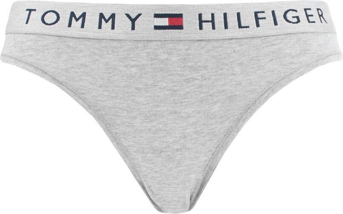 Tommy Hilfiger dames drapeau logo slip gris - S | bol.com