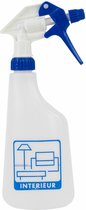 Lege sprayflacon met sprayer, schaalverdeling en pictogram 600 ml interieur - blauw - sprayfles leeg - spray bottle