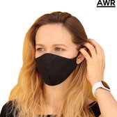 Hoogwaardige Kwaliteit Katoen Mondkapje - Mondmasker - Gezichtsmasker | Herbruikbaar / Wasbaar | Zwart - AWR