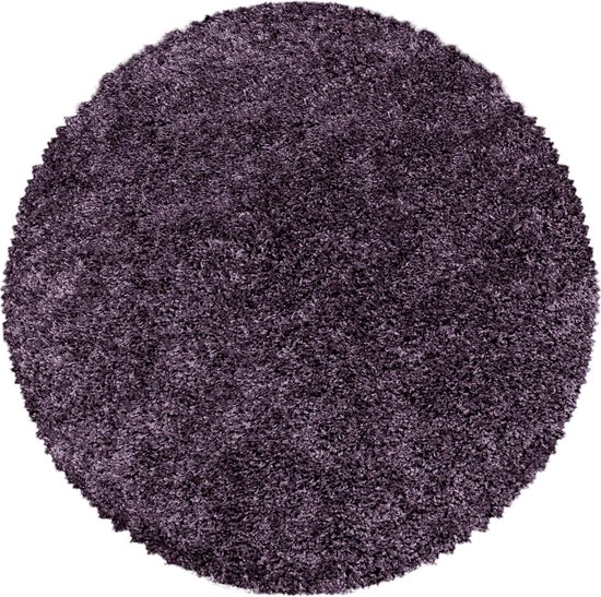 Tapijtenloods Monaco Soft Rond Shaggy Hoogpolig Vloerkleed Lila / Paars- 120 CM ROND