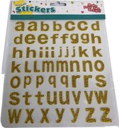 sticker foam glitter letters goud - knutselspullen - decoratie - hobby - knutsel - versiering - maken - cadeau - plakken