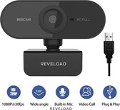Reveload Webcam - Webcam voor PC Camera Web Cam Camera cover Laptop USB Webcam - Webcam voor Computer - Microfoon - Werk & Thuis - Windows & Mac