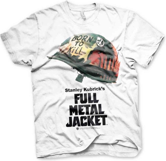 Full Metal Jacket Heren Tshirt -M- Poster Wit