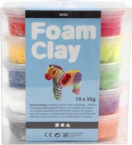 voorraad Dwingend onregelmatig Foam Clay - Klei - Set met 10 Kleuren van 35 gr | bol.com