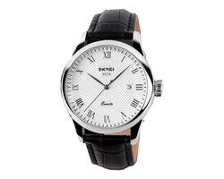 Klassiek Heren Horloge – Zwart Leer - Polshorloge-Giftbox