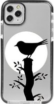 Hoesjes Atelier Zwart Frame Transparant Impact Case Vogel Op De Boom voor IPhone 11Pro met ScreenProtector