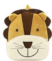 Dieren Rugzak voor Peuters - Knuffel - Geschenk - Idee  - Funny - 3D - Leeuw - Lion - Zachte Velvet - Kleuter - Schooltas - Backpack - Geel - Bruin - Meisje - Jongen