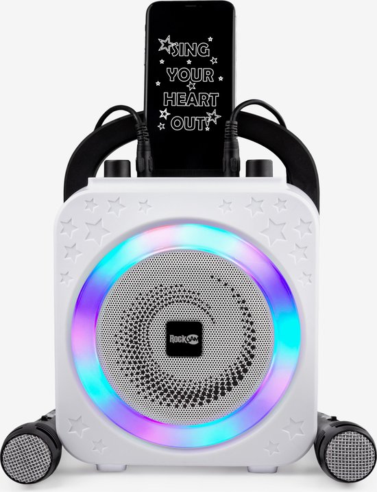 Hautparleur karaoké Bluetooth avec microphone et effets lumineux -  PartyFunLights