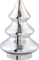 J-Line Kerstboom Deco Glas Zilver Medium Set van 2 stuks