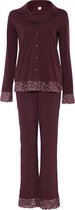 La-V pyjamasets  viscose voor dames  Bordeauxrood S