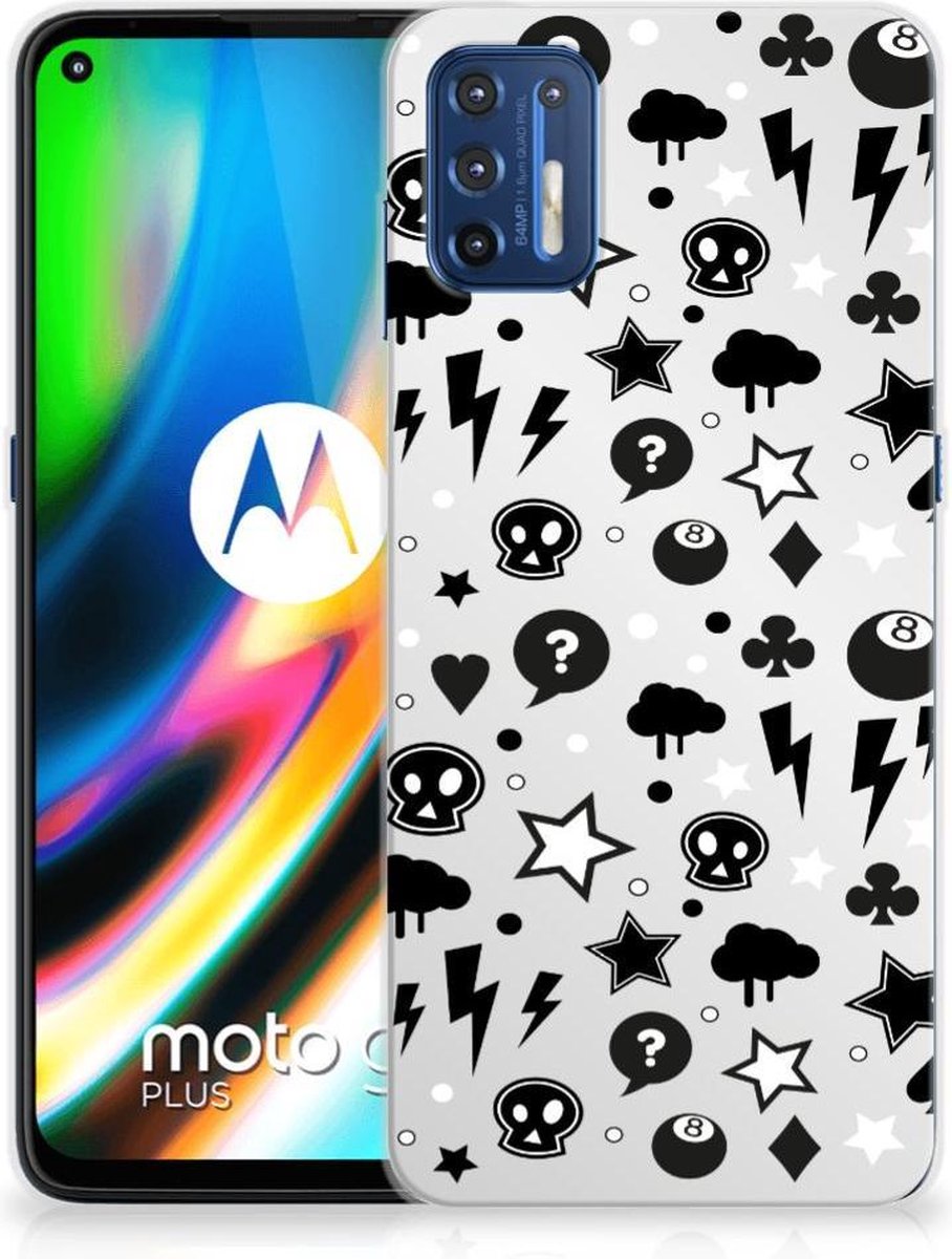 Silicone Back Case Motorola Moto G9 Plus Silver Punk