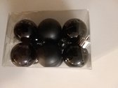 Kerstballetjes - zwart - 3 cm - 12 stuks - onbreekbaar