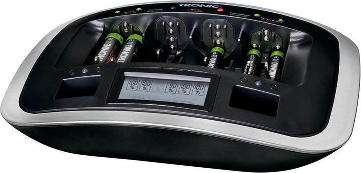 TRONIC® Professionele batterij snellader - 8 batterijen tegelijk - 100-240 | bol.com