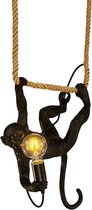Hype it singe lampe suspension - Lampe pendule singe sur corde - Suspension salon - Suspension chambre - Suspension salle à manger - E27 - Suspension Zwart