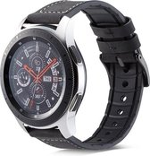 Smartwatch bandje - Geschikt voor Samsung Galaxy Watch 5 (incl. Pro) en Galaxy Watch 4, Watch 3 41mm, Active 2, 20mm horlogebandje - PU leer - Fungus - Zwart