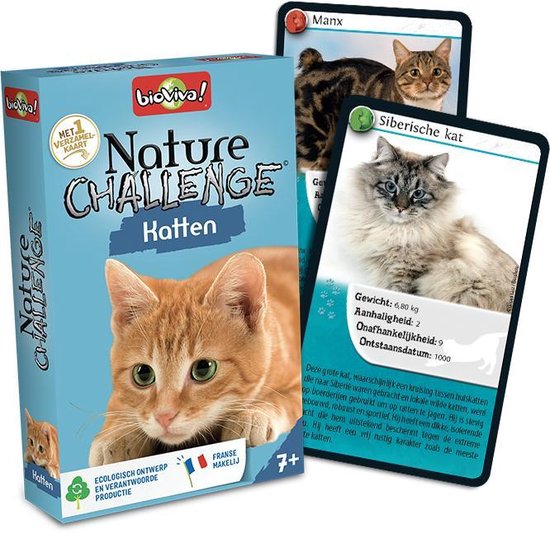 Thumbnail van een extra afbeelding van het spel Nature Challenge - Katten - Educatief kaartspel