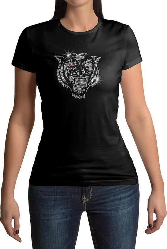 Eye of the Tiger T-shirt - Dames - Maat M - Zwart | bol.com