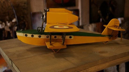 Clayre & Eef Miniature décorative 35x32x13 cm Gris Fer Avion miniature