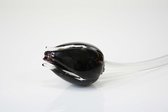 Decoratief Beeld - Glazen Bloem Tulp |tulpen Jubileum Cadeau Kunstbloemen - Aluminium - Zwart - 52 X 6 Cm