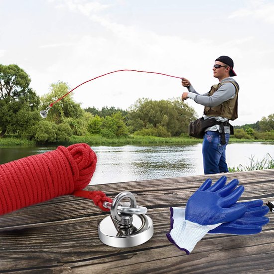 Magneetvissen starterspakket – 200kg – Vismagneet set met touw - Magneet vissen - Joyage