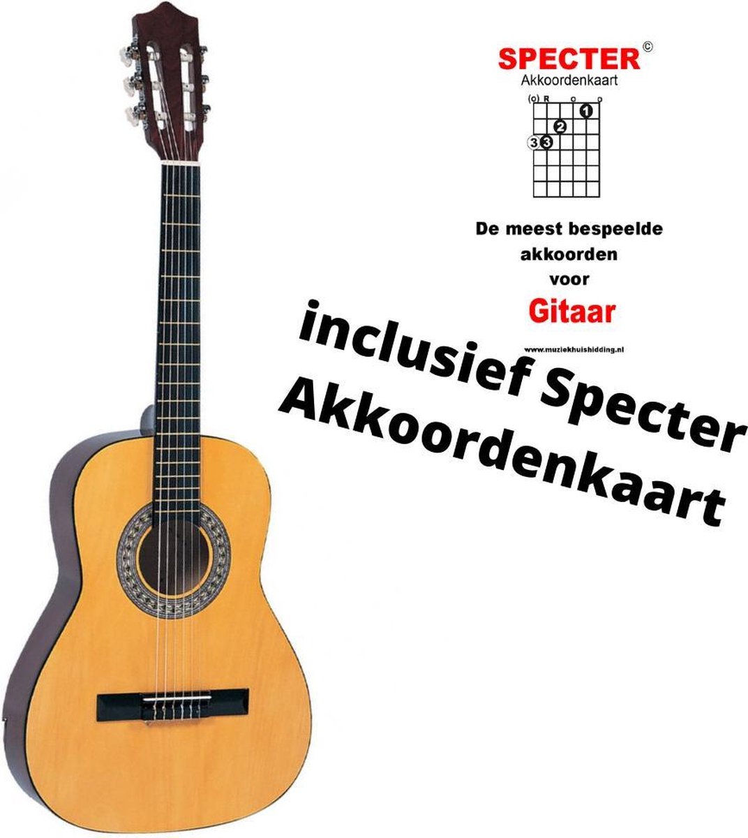 Encore Klassieke Gitaar 3/4 Met Specter Akkoordenkaart