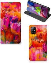 Hoesje met Tekst Geschikt voor Samsung Galaxy M51 Smart Cover Tulips