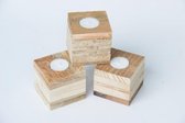 Gerecyclede houten waxinelichthouders - kubus