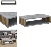 Salontafel - Met opbergvak - MDF - Beton kleurig / hout kleurig - Afmeting (LxBxH) 110 x 60 x 30 cm