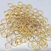 20 x Open ring goudkleurig 916L Edelstaal Ø 10 mm x D1.2, zijn ideaal om grove sieraden zoals konings ketting of armband mee af te werken.