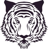 Muursticker - Tijger 50x50 - Zwart