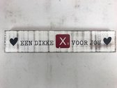 Decoratief Beeld - Tekstblok Dik Dikke - Hout - Joni's - Red - 30 X 6 Cm
