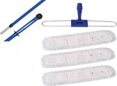 Zwabber set professioneel 100 centimeter inclusief 3 zwabberhoezen - Droog stofvrij maken van vloeren
