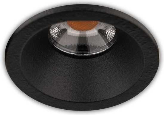 Groenovatie Inbouwspot LED - 3W - Zwart - Rond - Ø40mm - Dimbaar - Warm Wit
