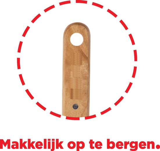 Nonna pizzaschep RVS Ø25,5 - Pizzaspatel rond - BBQ of oven - Houten handvat - Lengte: 43 cm